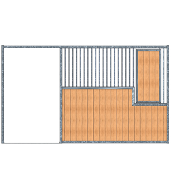 Modular Panel Stall Front - Large Solid Feed Door